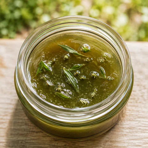 Infusão verde sendo preparada