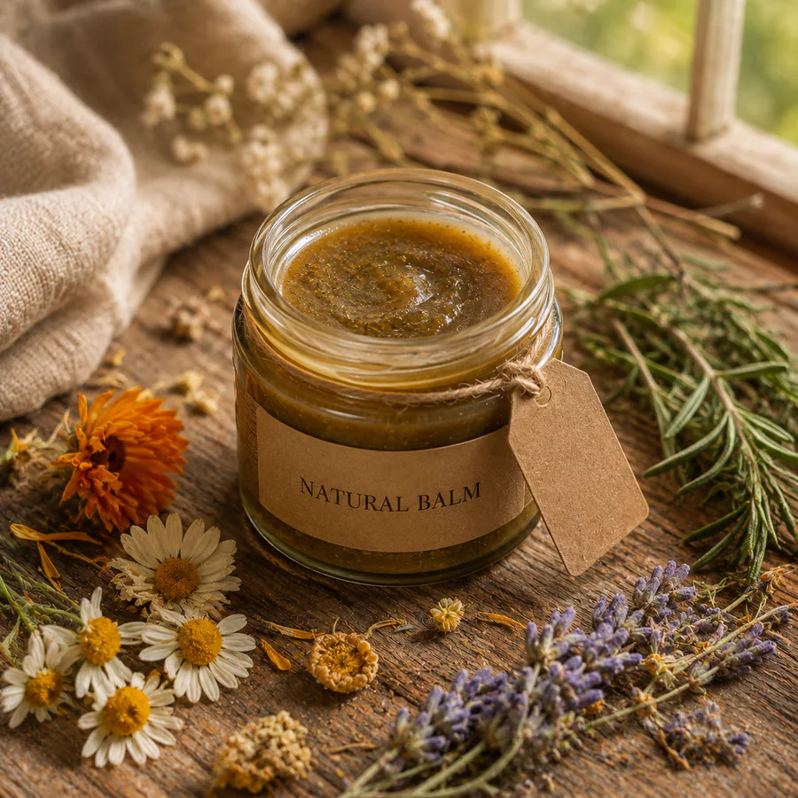 Bálsamo natural com própolis e ervas
