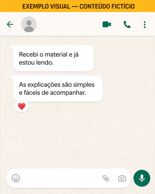 Exemplo visual fictício com duas mensagens