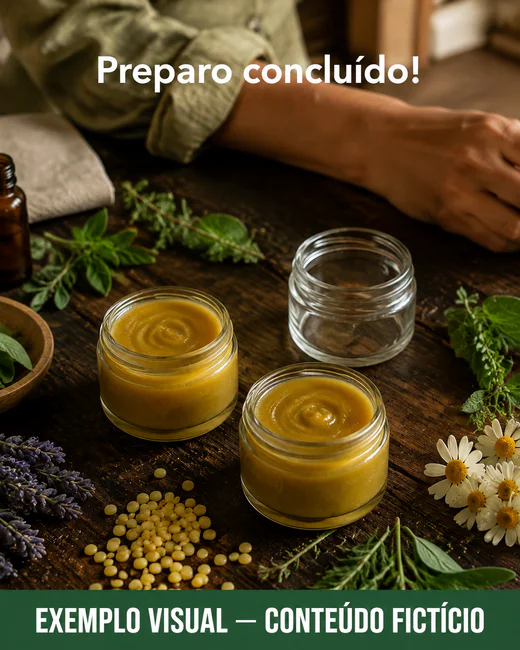 Exemplo visual fictício de pomadas prontas