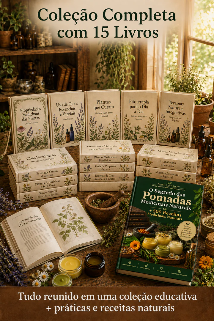 Coleção completa de livros sobre plantas e preparos naturais