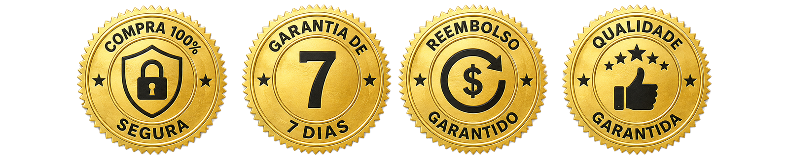 Compra segura, garantia de 7 dias, reembolso e qualidade garantidos